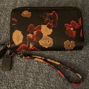 Coach rose thorn pattern wristlet